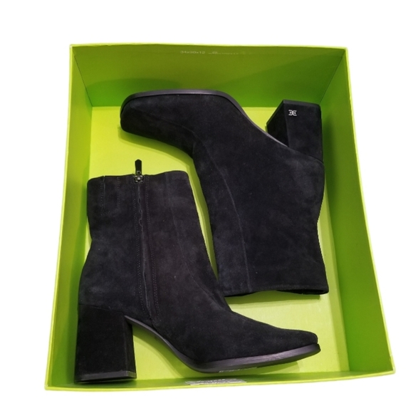 NIB Sam Edelman Mayla Suede Square Toe Ankle Boots Size 7.5 - Picture 6 of 9